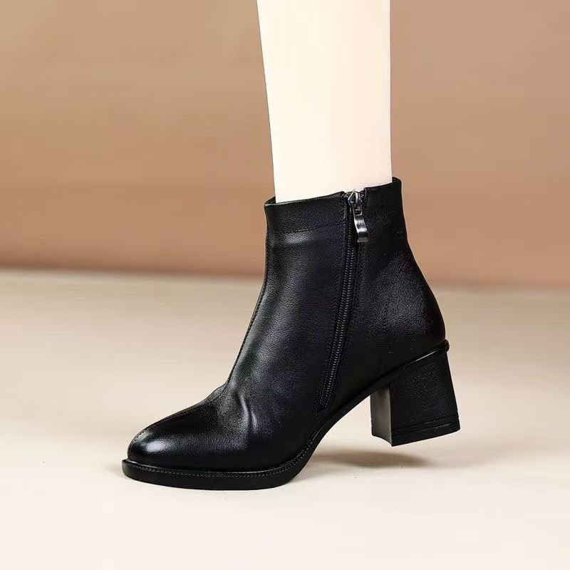 Botines de tacón grueso para mujer