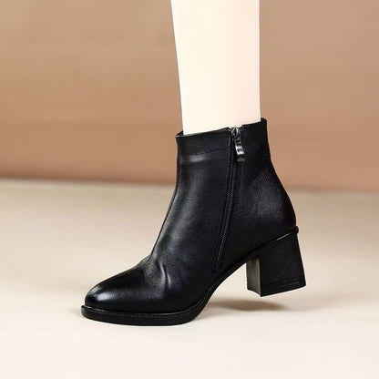 Botines de tacón grueso para mujer