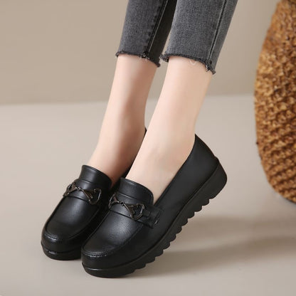 Zapatos antideslizantes de suela blanda de cuero genuino