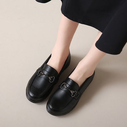 Zapatos antideslizantes de suela blanda de cuero genuino