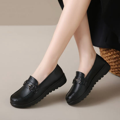 Zapatos antideslizantes de suela blanda de cuero genuino