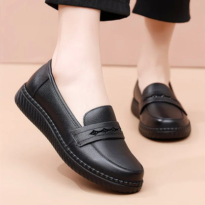 Zapatos de mujer de suela blanda de piel auténtica