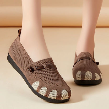 Zapatos de madre de suela plana y corte bajo