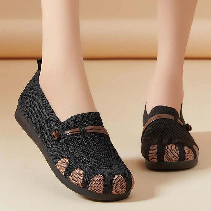 Zapatos de madre de suela plana y corte bajo