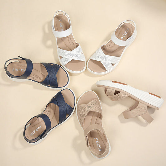 Sandalias de plataforma cruzada