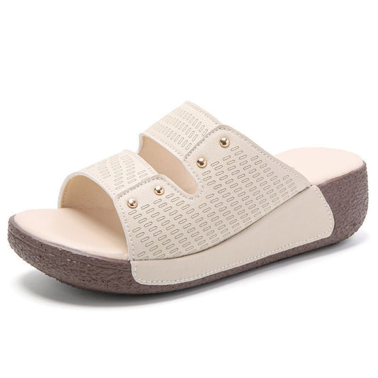 Sandalias de plataforma de piel suave