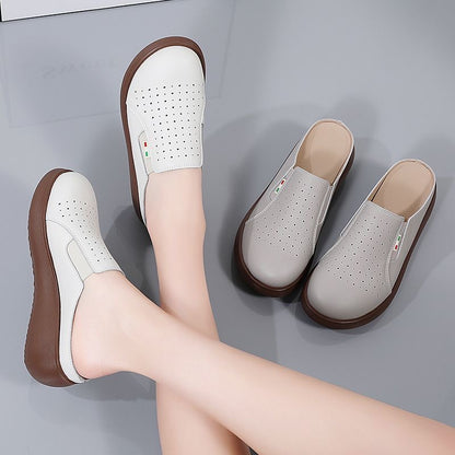 Zapatillas de cuero de suela gruesa