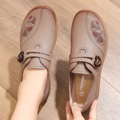 Zapatos planos de cuero antideslizantes
