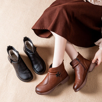 Botines retro florales de suela blanda