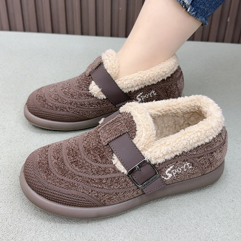 Zapatos de algodón antideslizantes con suela gruesa