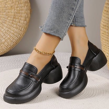 Mocasines de plataforma con tacón grueso