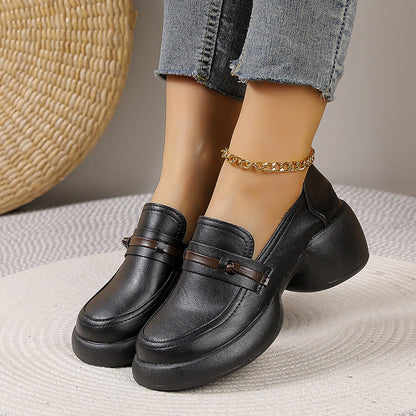 Mocasines de plataforma con tacón grueso