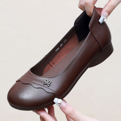 Zapatos de piel de vacuno antideslizantes con punta redonda