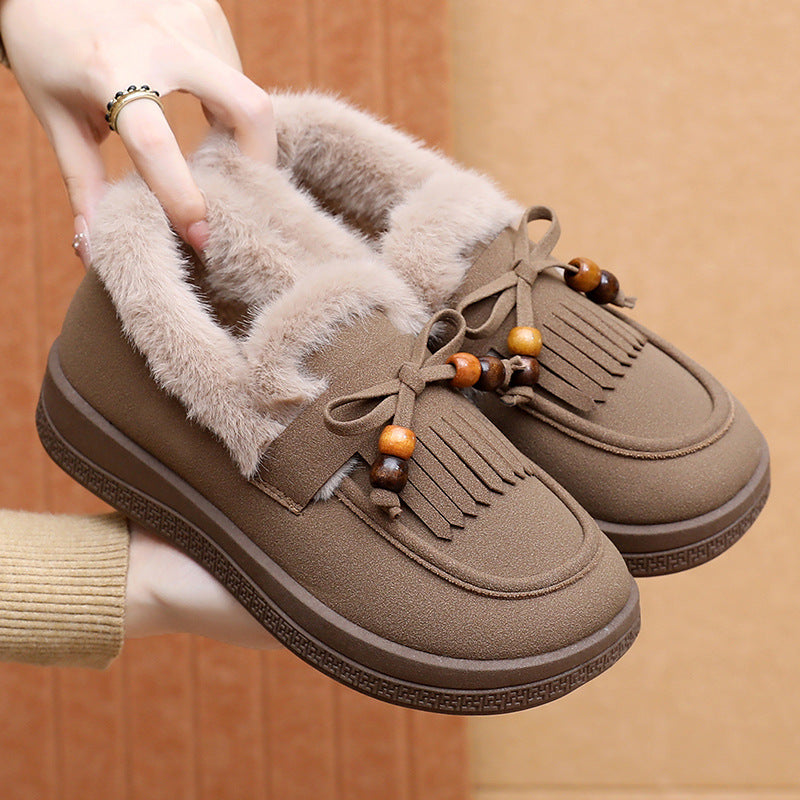 Zapatos con forro polar de estilo retro