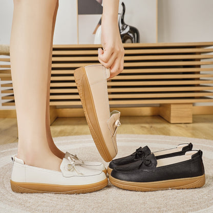 Zapatos planos antideslizantes de piel suave