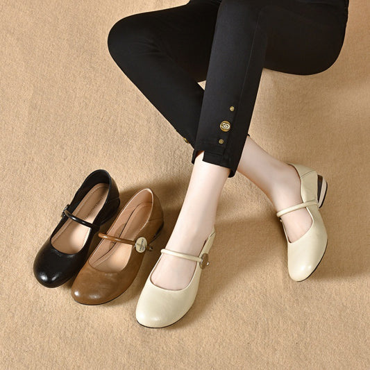 Zapatos de suela blanda de cuero genuino