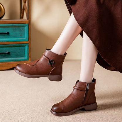 Botines retro florales de suela blanda