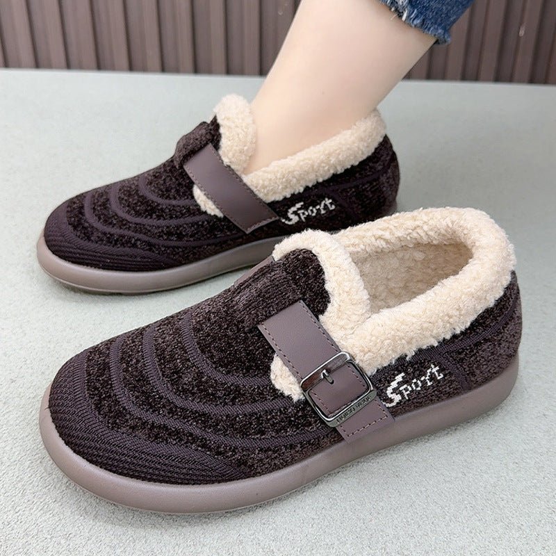 Zapatos de algodón antideslizantes con suela gruesa