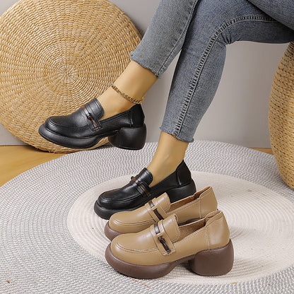 Mocasines de plataforma con tacón grueso