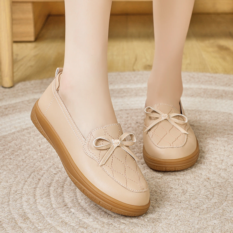 Zapatos planos antideslizantes de piel suave