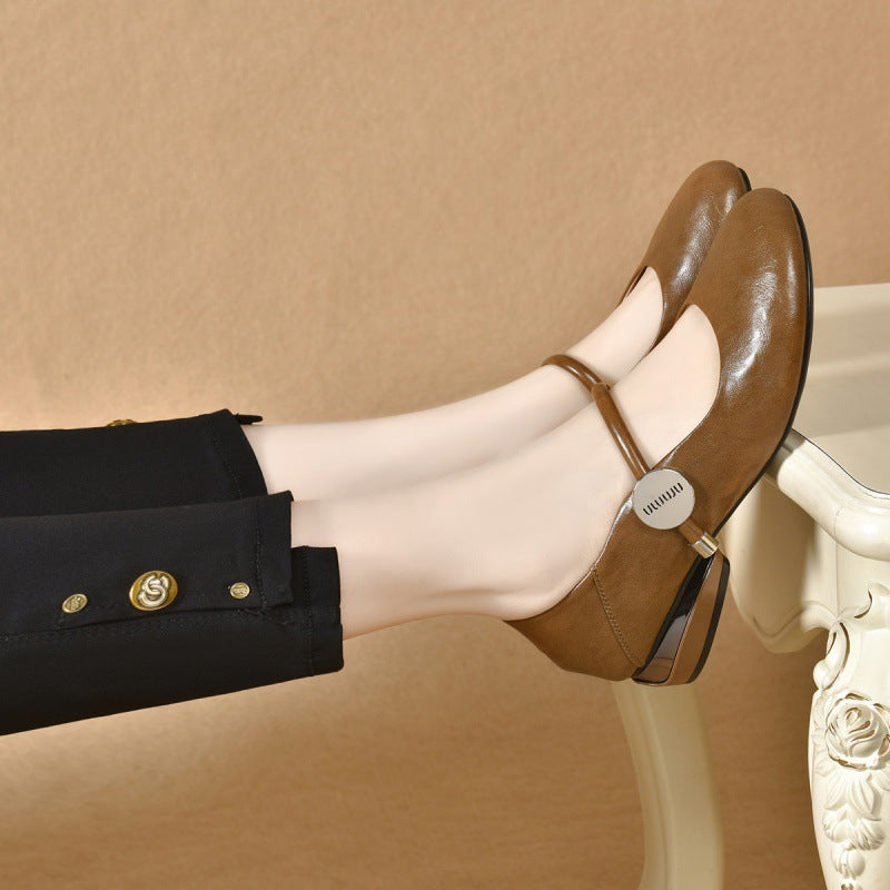 Zapatos de suela blanda de cuero genuino