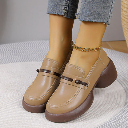 Mocasines de plataforma con tacón grueso