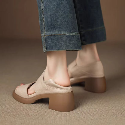 Sandalias de suela blanda de piel auténtica
