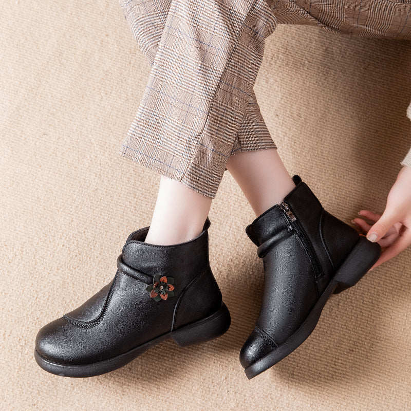 Botines retro florales de suela blanda