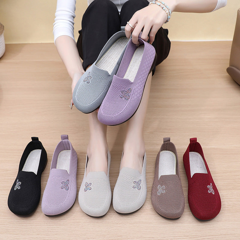 Zapatos de malla con forma de mariposa