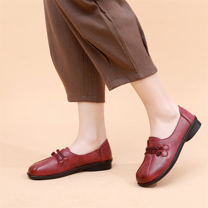 Zapatos planos de cuero con suela blanda y antideslizantes