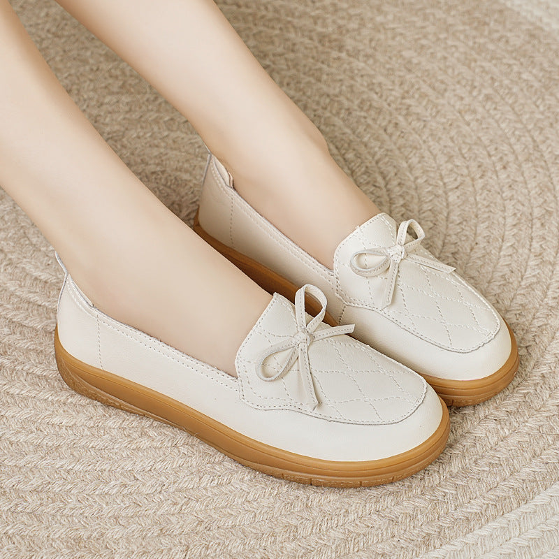 Zapatos planos antideslizantes de piel suave