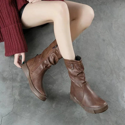 Socioc™ | Botas delgadas botas de lana de invierno a media pantorrilla